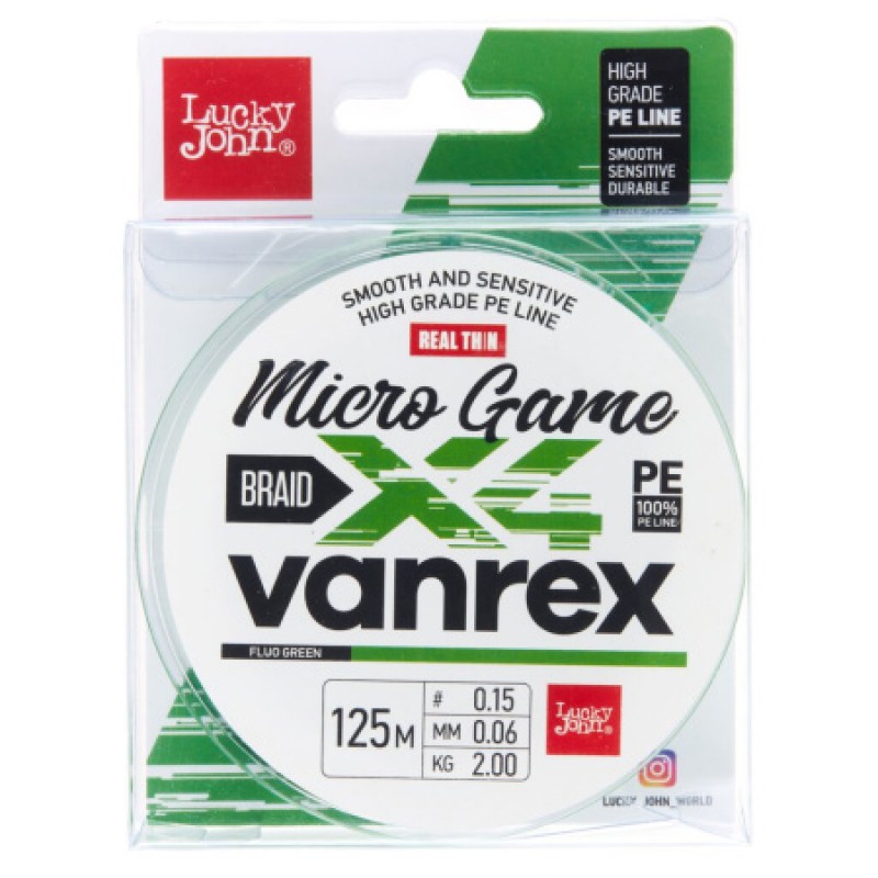 Valas pintas Lucky John Vanrex X4 Micro Game Fluo Green  