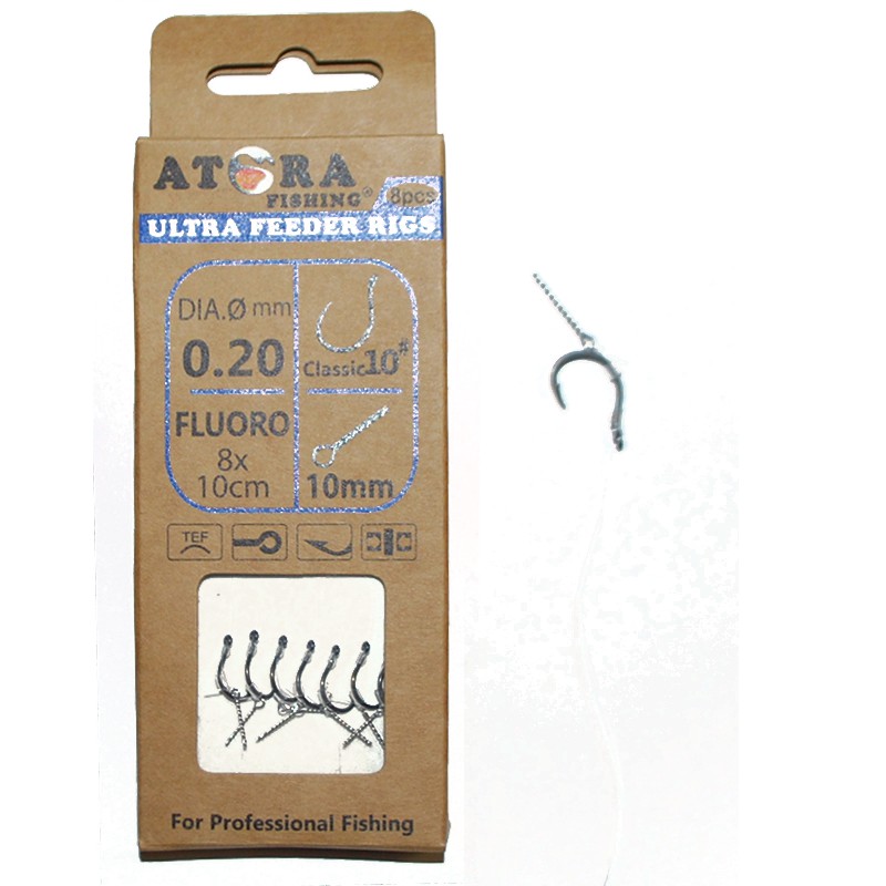 Atora Method Ultra feeder pavadėliai fluorocarbon su adatėle