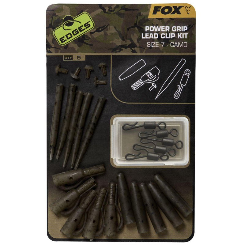 Fox Edges Camo Power Grip Lead Clip Kit